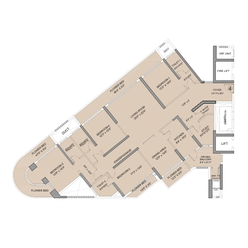 Signia Pearl 5 BHK floor plan in BKC Mumbai