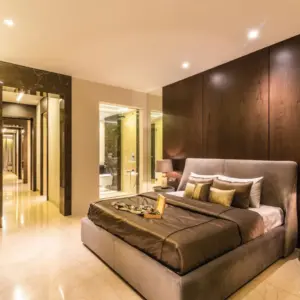 Luxury bedroom at Signia Pearl Mumbai